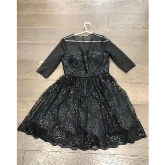JS Boutique BLACK LACE DRESS WITH FLARE 10 - Picture 5 of 11